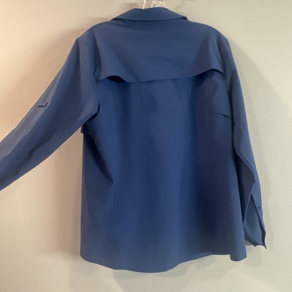 Cabelas Shirt Vented Blue GuideWear Long Sleeve Button Outdoors UPF 30 Large L - Picture 8 of 11